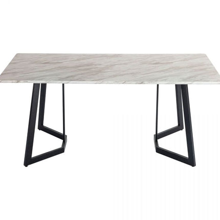 Rectangular Marble-Effect Table