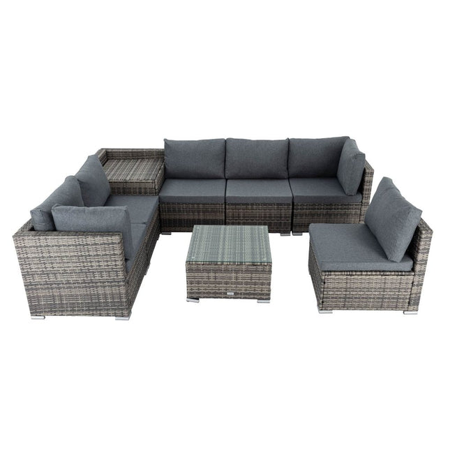 8PCS Outdoor Furniture Modular Lounge Sofa Lizard &#8211; Grey