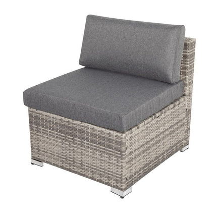 7PC Outdoor Wicker Lounge with Storage Corner (Grey)