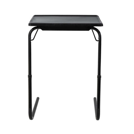 Foldable Table Adjustable Tray Laptop Desk with Removable Cup Holder-Black