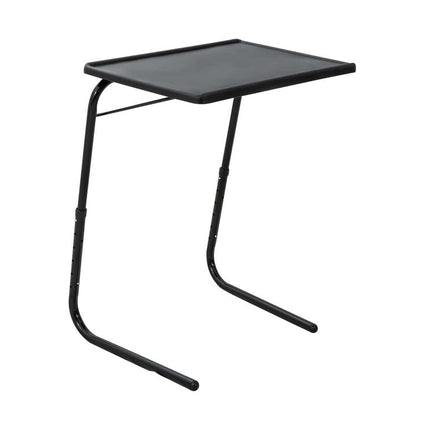Foldable Table Adjustable Tray Laptop Desk with Removable Cup Holder-Black