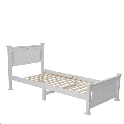 Single Solid Pine Timber Bed Frame &#8211; White