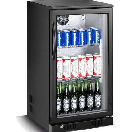 120L Black Commercial Single Door Small Bar Fridge Beverage Cooler Under Counter