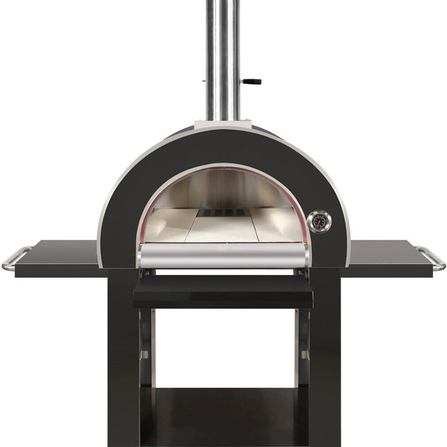 Grill King Gas Pizza Oven Outdoor In Black Stainless Steel Pizza Bread Oven BBQ Grill