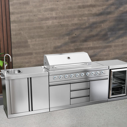 Hurricane 6 Burner Outdoor Kitchen BBQ Package High Grade #304 Stainless Steel