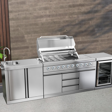 Hurricane 6 Burner Outdoor Kitchen BBQ Package High Grade #304 Stainless Steel