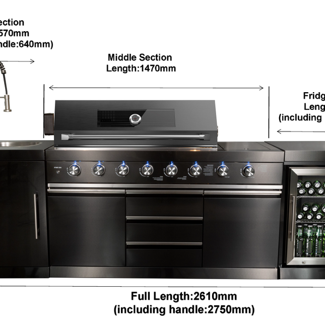 Kingsley 6 Burner Outdoor Kitchen BBQ Package High Grade #304 Stainless Steel