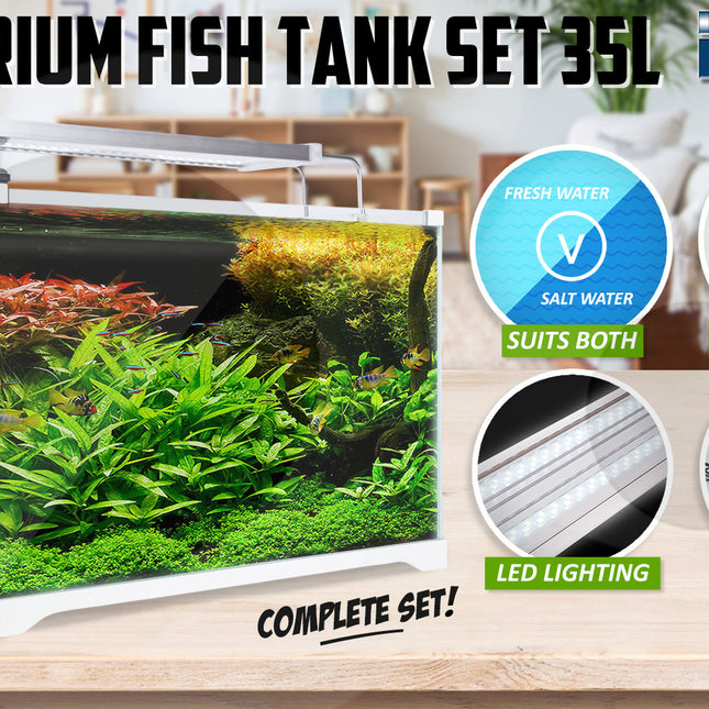 Dynamic Power Aquarium Fish Tank 39L Starfire Glass