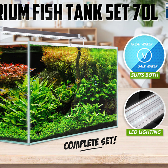 Dynamic Power Aquarium Fish Tank 70L Starfire Glass