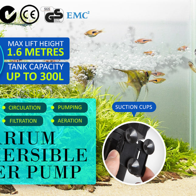 Dynamic Power Aquarium Submersible Filter 1200L/H 22W 1.6m Pond Pump