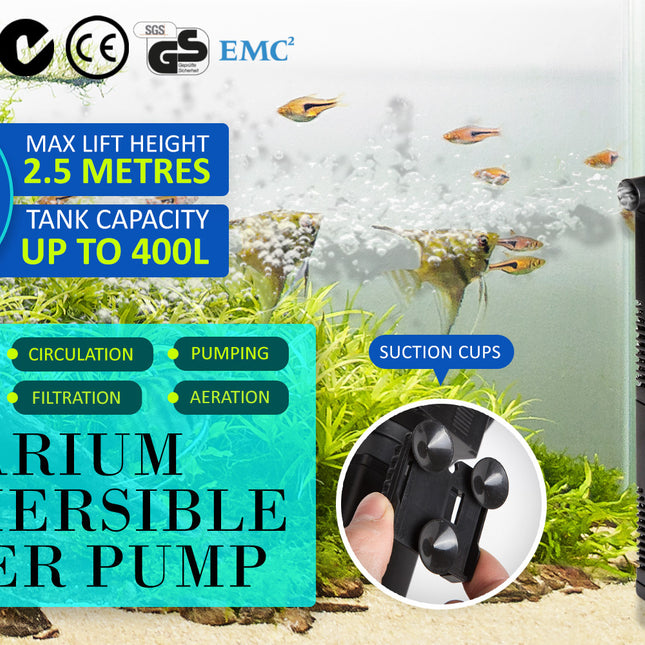 Dynamic Power Aquarium Submersible Filter 1600L/H 35W 2.5m Pond Pump