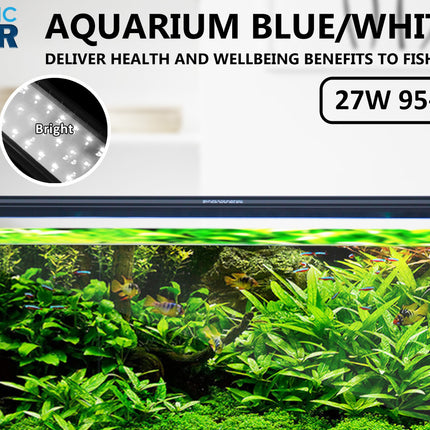 Dynamic Power 27W Aquarium Blue White LED Light for Tank 95-115cm