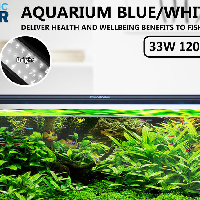 Dynamic Power 33W Aquarium Blue White LED Light for Tank 120-140cm
