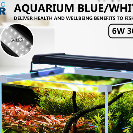Dynamic Power 6W Aquarium Blue White LED Light for Tank 30-50cm