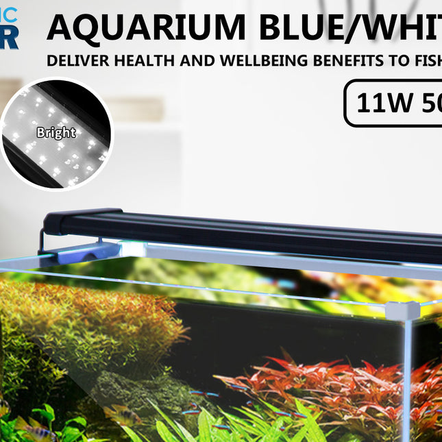 Dynamic Power 11W Aquarium Blue White LED Light for Tank 50-70cm