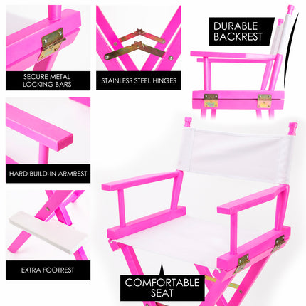 La Bella Pink Folding Tall Chair DARK HUMOR Movie Director 75cm