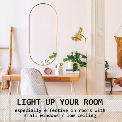 La Bella Gold Wall Mirror Oval Aluminum Frame Makeup Decor Bathroom Vanity 45 x 100cm