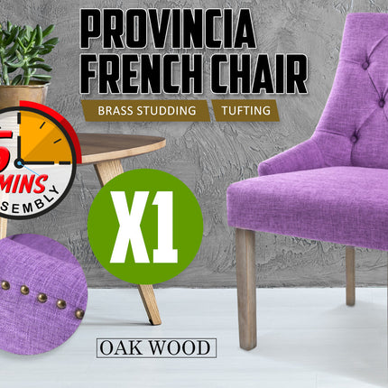 La Bella Violet French Provincial Dining Chair Amour Oak Leg