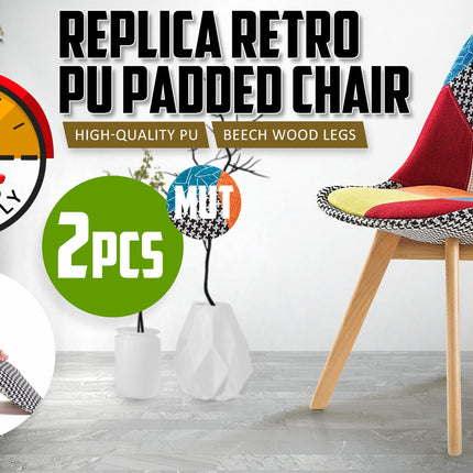 La Bella 2 Set Multi Colour Retro Dining Cafe Chair Padded Seat