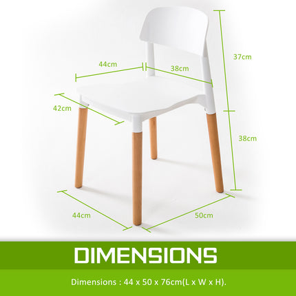 La Bella 4 Set White Retro Belloch Stackable Dining Cafe Chair