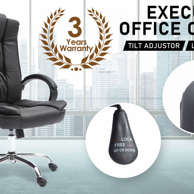 La Bella Black Executive Office Chair Sage Dual-Layer Seat