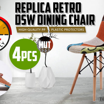 La Bella 4 Set Multi Colour Retro Dining Cafe Chair DSW Fabric