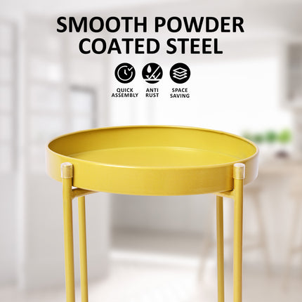 La Bella 2 Set 80cm Gold Plant Stand Planter Shelf Rack 2 Tier Steel