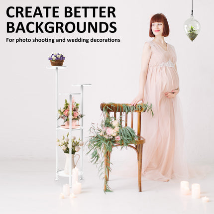 La Bella 100cm White Plant Stand Planter Shelf Rack 5 Tier Steel