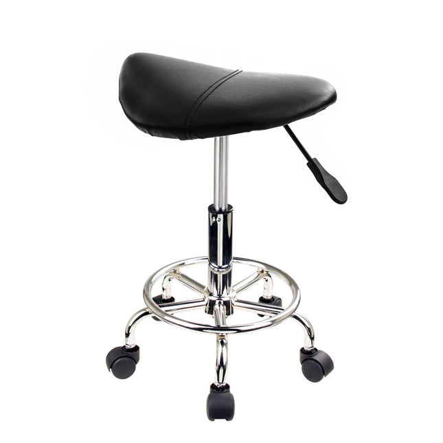 Forever Beauty Black Salon Barber Stool Swivel Saddle Type