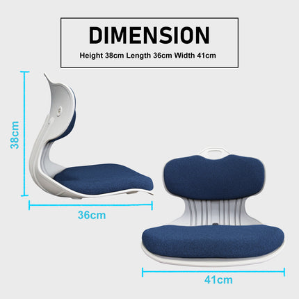 Samgong 4 Set Blue Slender Chair Posture Correction Seat Floor Lounge Stackable