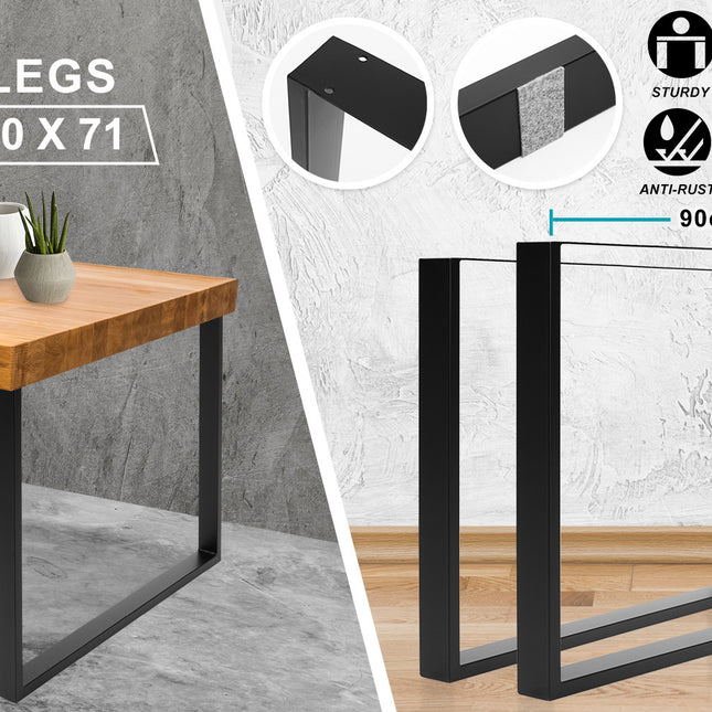 La Bella 2 Set 90 x 71cm Black Coffee Dining Table Legs Bench Box DIY Steel Metal Industrial