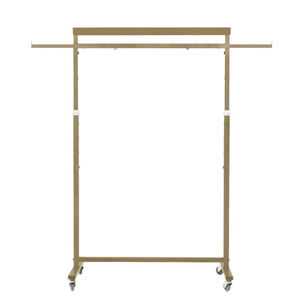 Meoktong Gold Clothes Rack Coat Stand Hanging Adjustable Rollable Steel