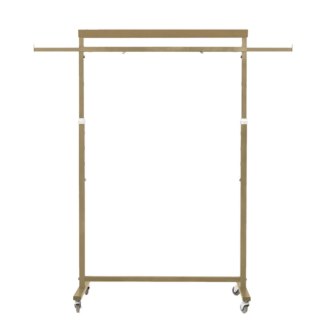 Meoktong Gold Clothes Rack Coat Stand Hanging Adjustable Rollable Steel