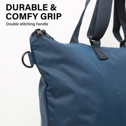 KOELE Navy Shopper Bag Tote Bag Foldable Travel Laptop Grocery KO-DUAL