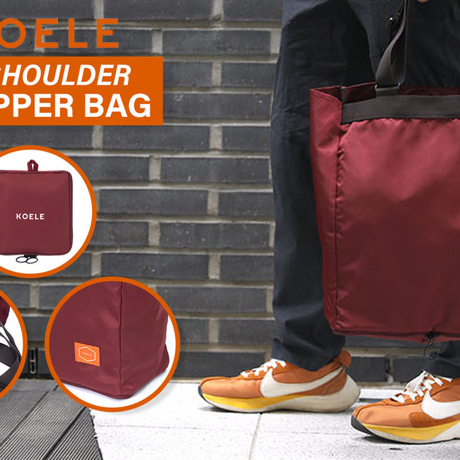 KOELE Wine Shopper Bag Tote Bag Foldable Travel Laptop Grocery KO-SHOULDER
