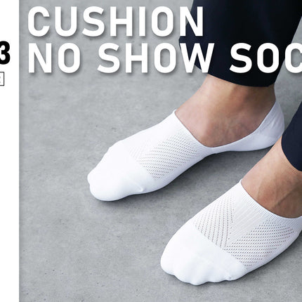 Rexy 3 Pack Medium White Cushion No Show Ankle Socks Non-Slip Breathable