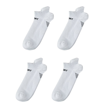 Rexy 4 Pack Medium White Seamless Sport Sneakers Socks Non-Slip Heel Tab