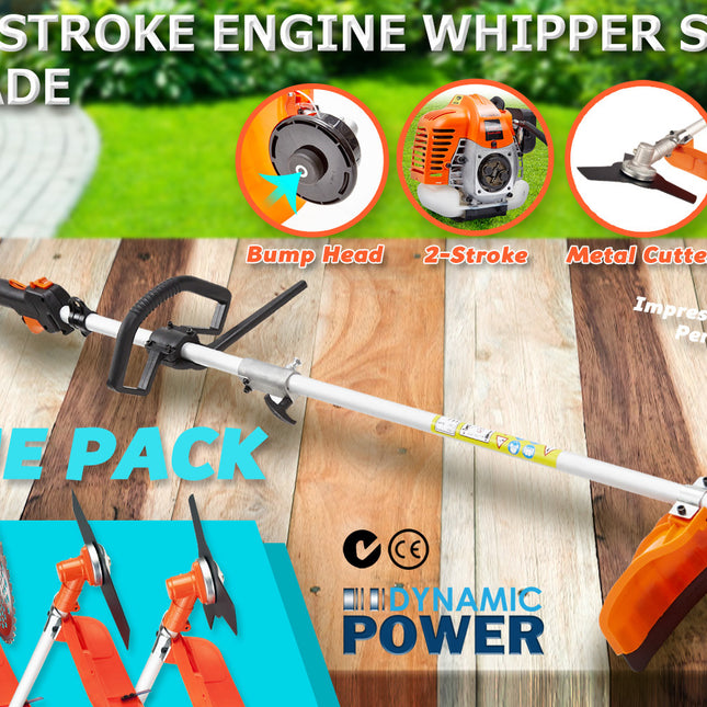 Dynamic Power Garden Whipper Snipper Brush Cutter 26cc + 4 Blades