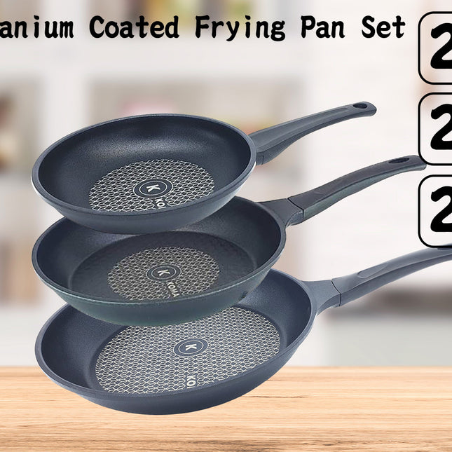 KOMAN 20 26 28cm Set Titanium Coating Frying Pan Non-Stick
