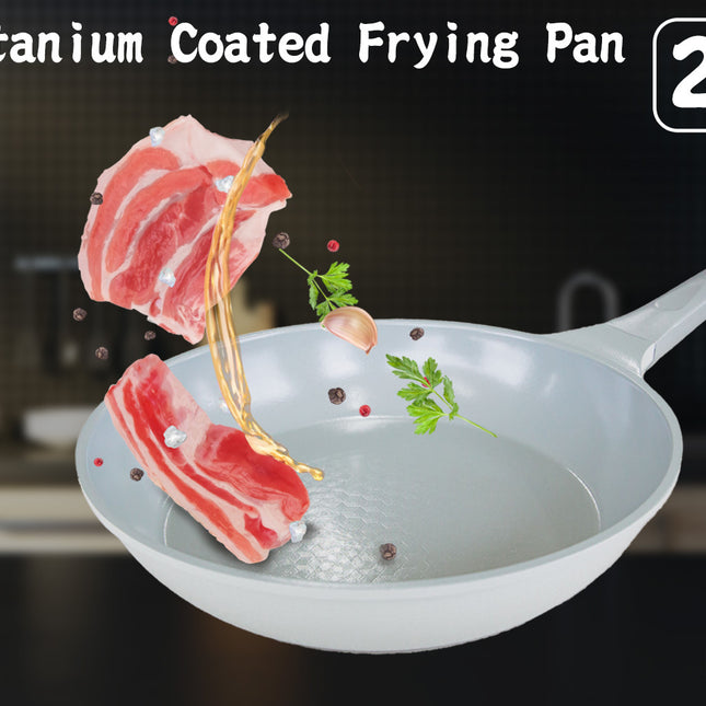 KOMAN 28cm Grey Shinewon Vinch IH Frypan Frying Pan Non-stick Induction Ceramic