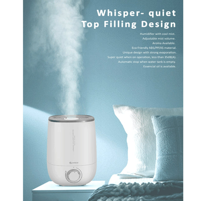 SANSAI 4.8L White Air Humidifier Ultrasonic Cool Mist