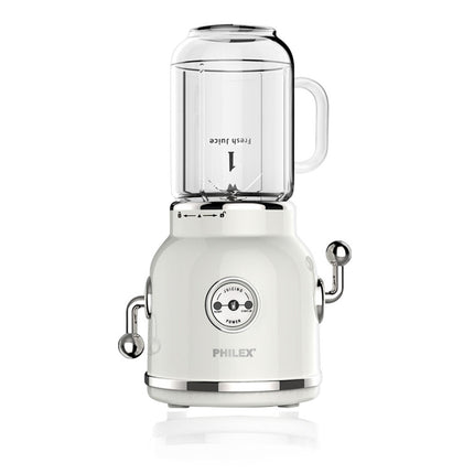 PHILEX 600ml White Electric Blender Juice Smoothie Mixer Retro