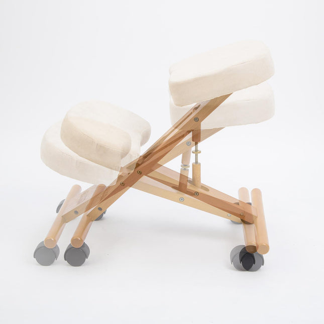 Forever Beauty White Ergonomic Adjustable Kneeling Chair