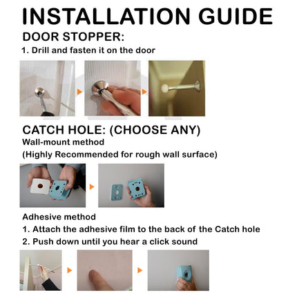 Catchhole 4X Beige Door Stopper Wall Mount Door Stop Adhesive Catch Hole Advanced
