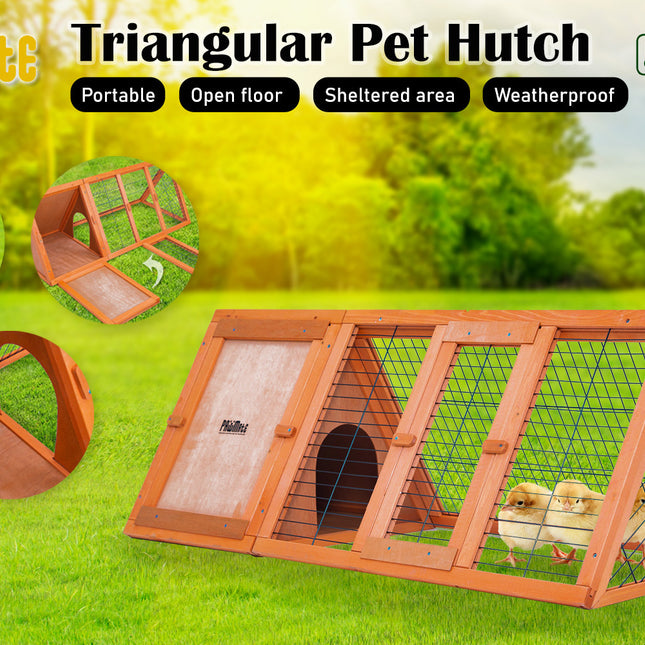 Paw Mate 118 x 50 x 45cm Rabbit Hutch Chicken Coop Triangle Cage Run
