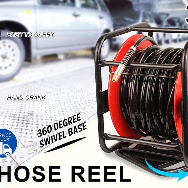Dynamic Power Air Hose Reel Automotive Industrial 30m 360 Swivel