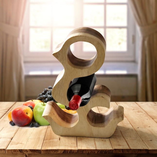 Wooden Wine Rack Carved Wood 4 bottle Wine Storage-Acacia Wood handcrafted