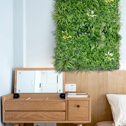 YES4HOMES 1 SQM Artificial Plant Wall Grass Panels Vertical Garden Foliage Tile Fence 1X1M Green
