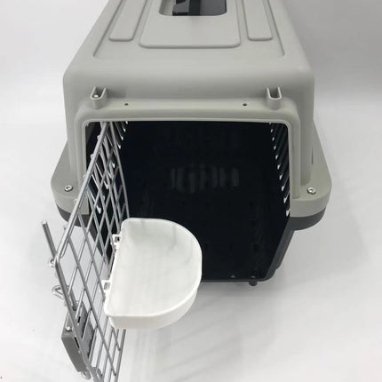 Medium Dog Cat Crate Pet Carrier Airline Cage With Bowl & Tray-Black
