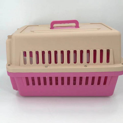 YES4PETS Medium Dog Cat Crate Pet Carrier Airline Cage With Bowl & Tray-Pink